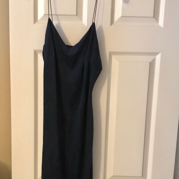 NWT! Navy Blue Suede Midi Dress - Picture 4 of 7